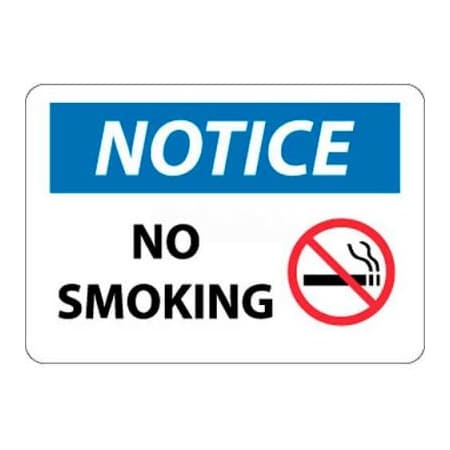 National Marker Co NMC OSHA Sign, Notice No Smoking, 10in X 14in, White/Blue/Black N314RB